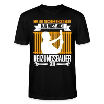 Heizungsbau Installateur Heizungsbauer - Stanley/Stella Unisex Bio-T-Shirt CRAFTER - Schwarz - Vorne - Alina (178cm) & Michal (187cm)