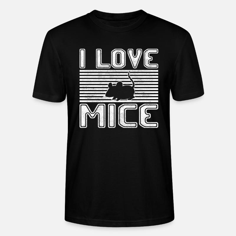 ich liebe mäuse - Stanley/Stella Unisex Bio-T-Shirt CRAFTER - Schwarz