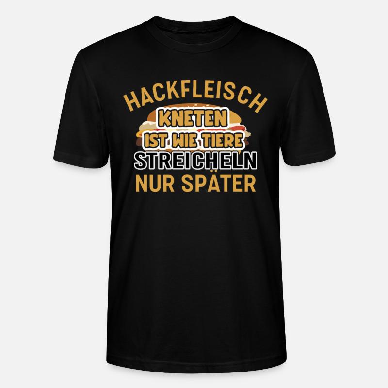 Hackfleisch kneten Tiere streicheln Metzger - Stanley/Stella Unisex Bio-T-Shirt CRAFTER - Schwarz
