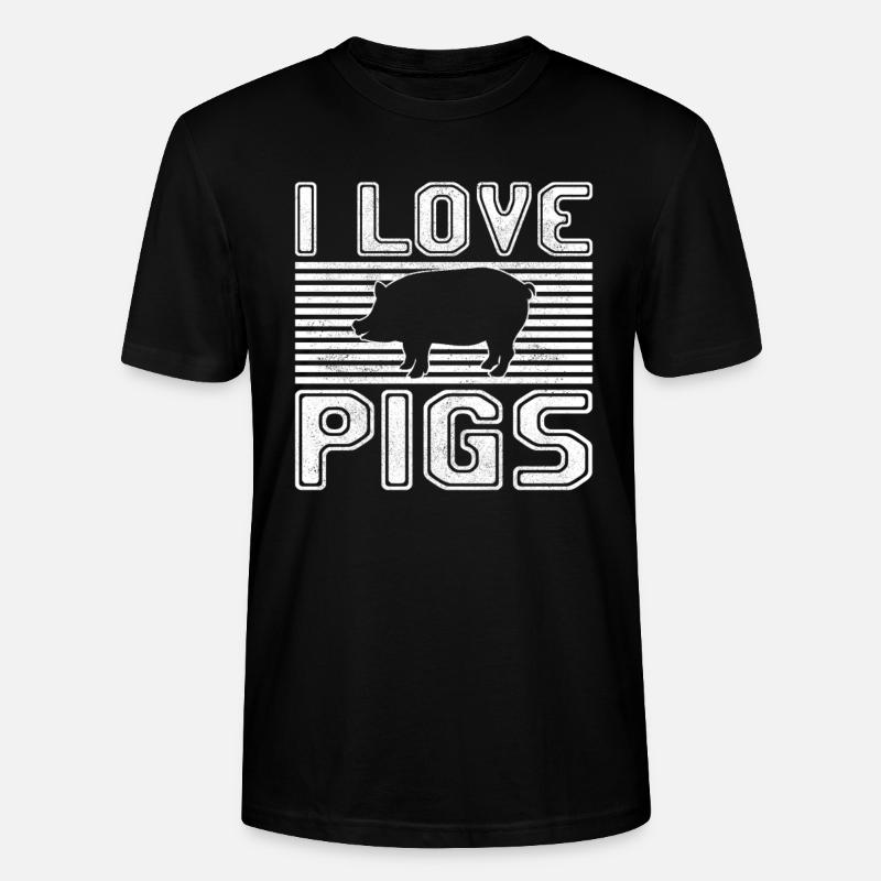 J’adore les cochons - T-shirt bio CRAFTER Stanley Stella Unisexe - noir