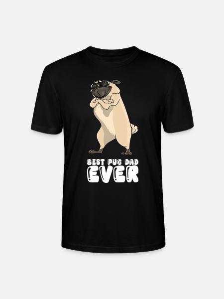 Best Pug Dad Ever - Stanley/Stella CRAFTER Unisex Organic T-Shirt - black
