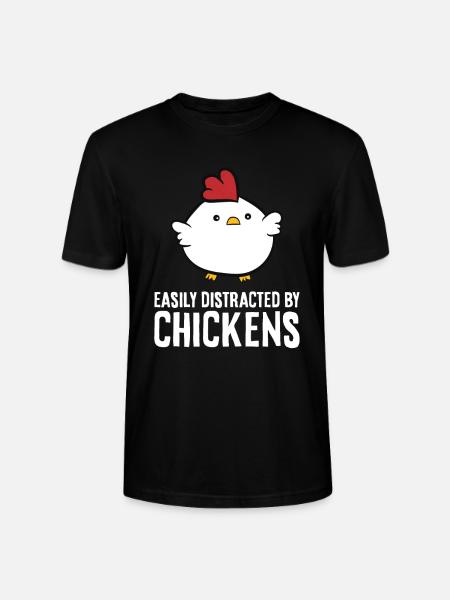 Easily Distracted By Chickens - Stanley/Stella CRAFTER Unisex Organic T-Shirt - black