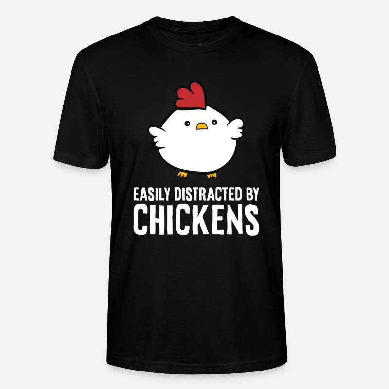 Easily Distracted By Chickens - Stanley/Stella CRAFTER Unisex Organic T-Shirt - black