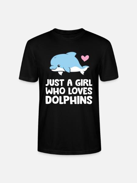 Just a Girl Who Loves Dolphins - Stanley/Stella CRAFTER Unisex Organic T-Shirt - black