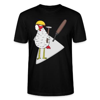 Artisan Poulet Maçon Maçon Truelle Travail - T-shirt bio CRAFTER Stanley Stella Unisexe - noir - Devant - Alina (178cm) & Michal (187cm)