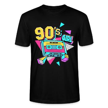 90'erne 90'erne pige - Stanley Stella CRAFTER unisex økologisk-T-shirt - sort - Foran - Alina (178cm) & Michal (187cm)