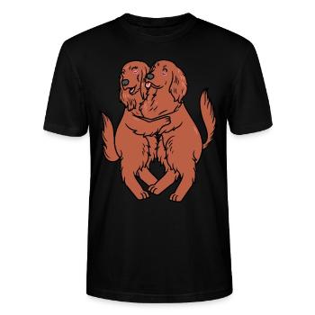 Irish Setter Hund Irischer Roter Setter Pärchen - Stanley/Stella Unisex Bio-T-Shirt CRAFTER - Schwarz - Vorne - Alina (178cm) & Michal (187cm)