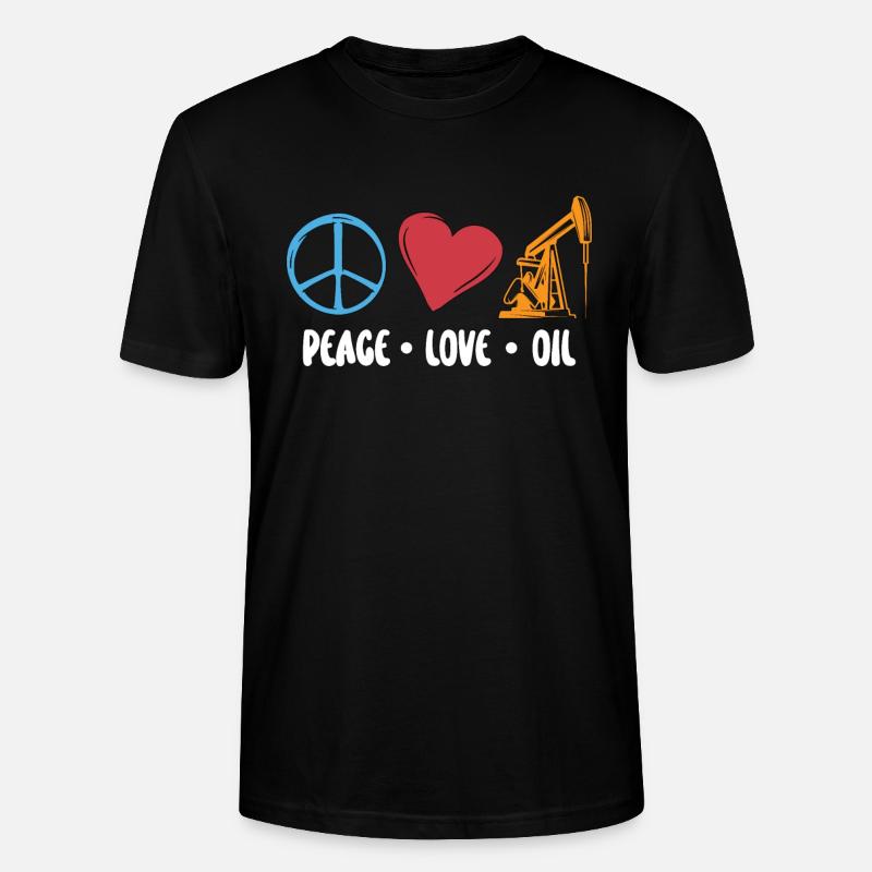 Ölfeldarbeiter Friedensliebung Öl Rig Arbeiter - Stanley/Stella Unisex Bio-T-Shirt CRAFTER - Schwarz
