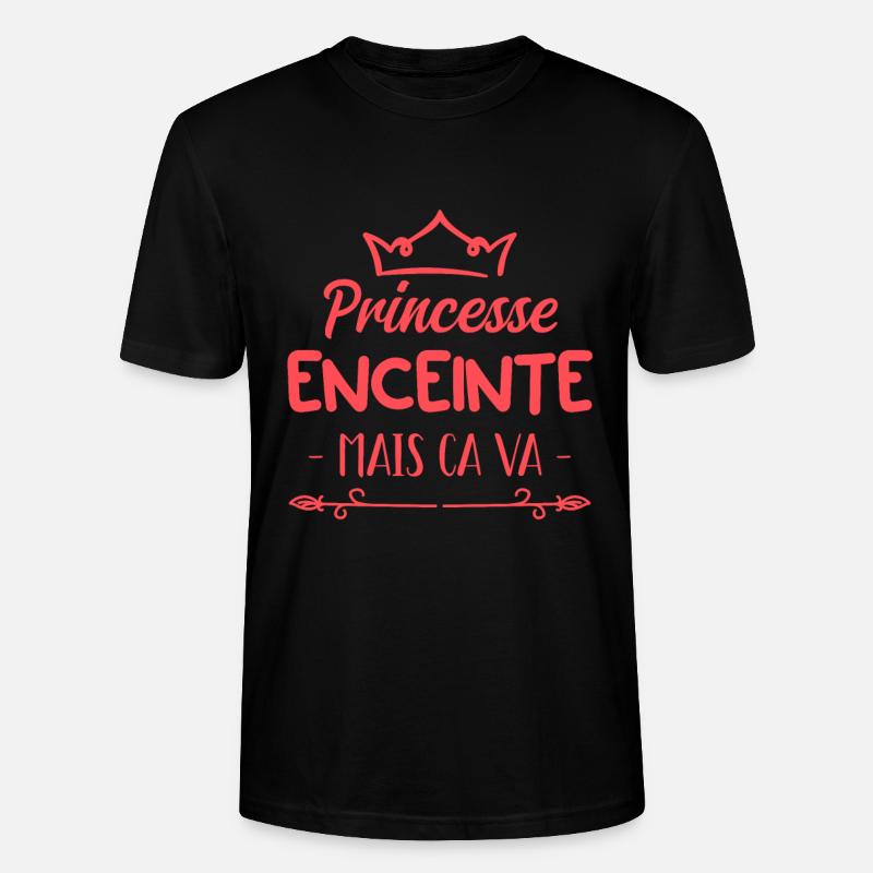 une princesse et enceinte - T-shirt bio CRAFTER Stanley Stella Unisexe - noir
