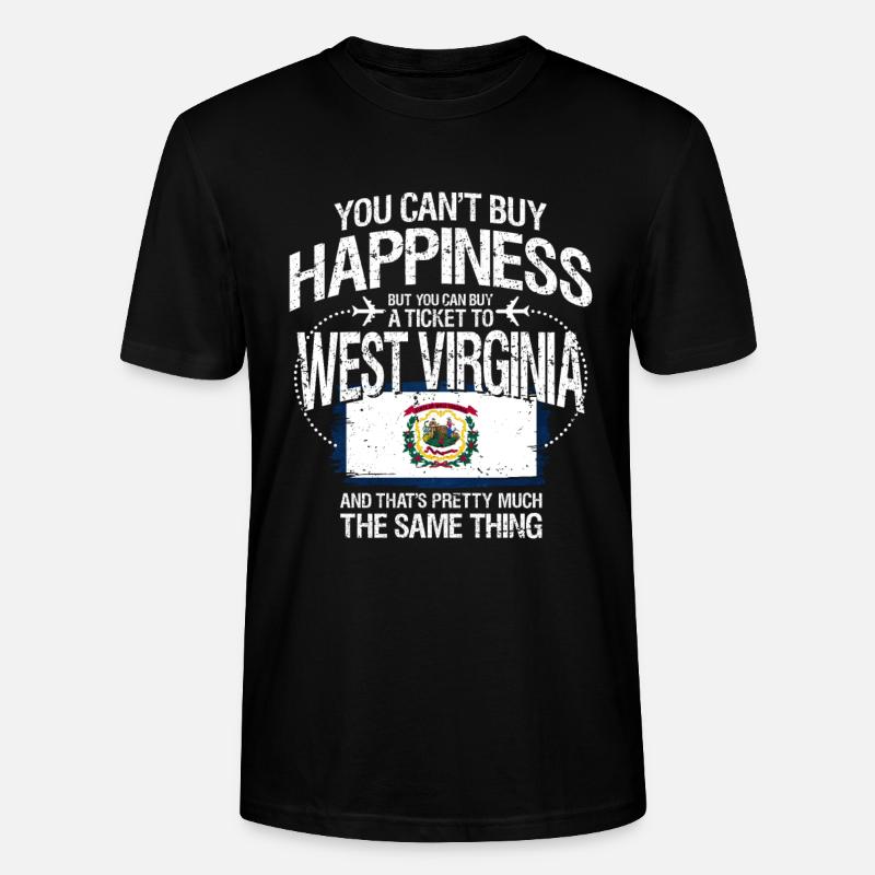 West Virginia - Stanley/Stella Unisex Bio-T-Shirt CRAFTER - Schwarz