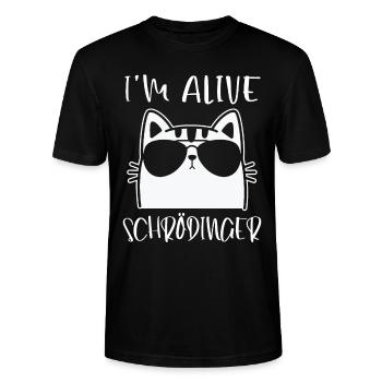 Not Today Schroedingers Experiment Katze Physik - Stanley/Stella Unisex Bio-T-Shirt CRAFTER - Schwarz - Vorne - Alina (178cm) & Michal (187cm)
