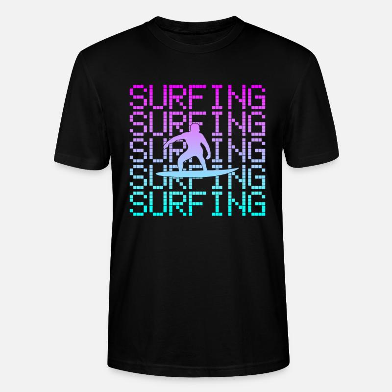 surfen - Stanley/Stella Unisex Bio-T-Shirt CRAFTER - Schwarz