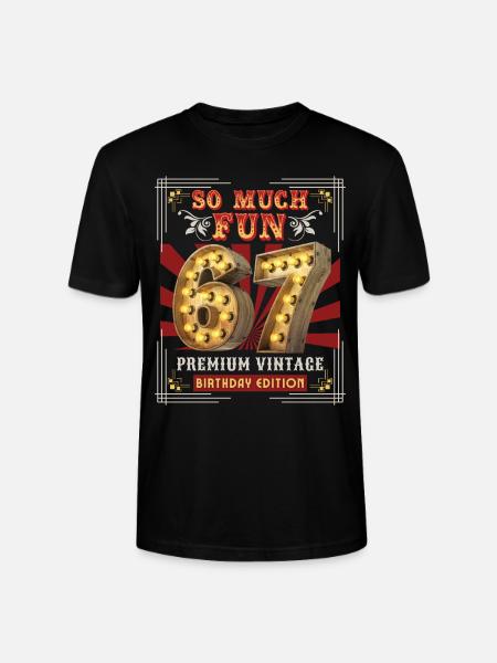 67th birthday 67 years Vintage-Retro Fun-Birthday - Stanley/Stella CRAFTER Unisex Organic T-Shirt - black