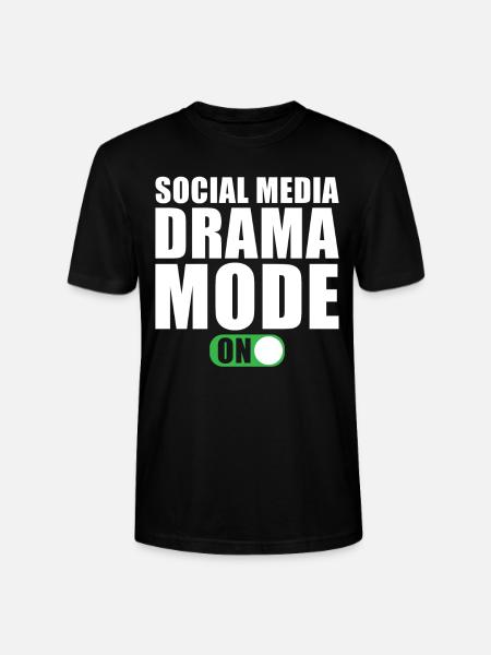 Social Media Mode On - Stanley/Stella CRAFTER Unisex Organic T-Shirt - black