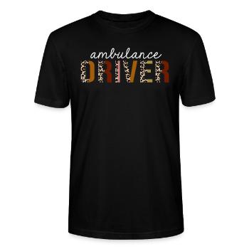 Ambulance Driver Leopard Print Funny Gift - Stanley/Stella CRAFTER Unisex Organic T-Shirt - black - Front - Alina (178cm) & Michal (187cm)