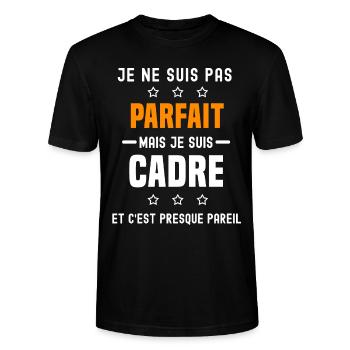 cadre pas parfait mais cadre métier - T-shirt bio CRAFTER Stanley Stella Unisexe - noir - Devant - Alina (178cm) & Michal (187cm)