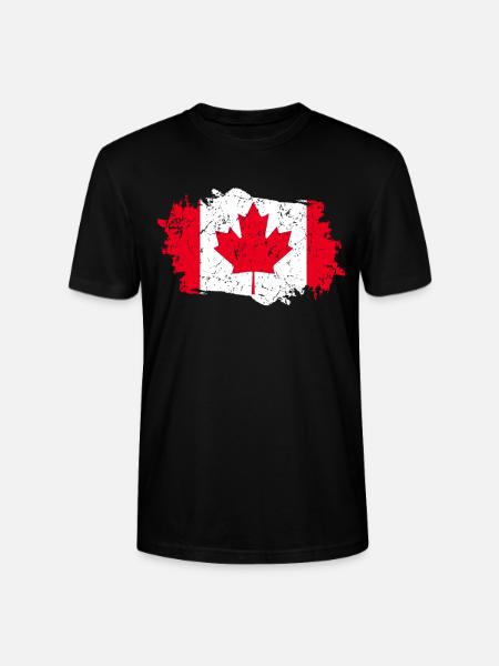 Canada Flag Grunge Canada Flag - Stanley/Stella CRAFTER Unisex Organic T-Shirt - black