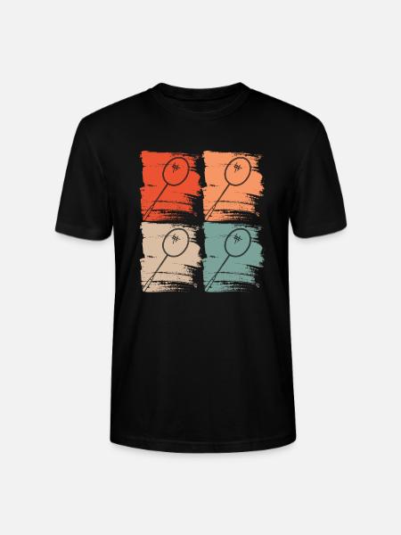 Badmintonschläger Badminton Retro - Stanley/Stella Unisex Bio-T-Shirt CRAFTER - Schwarz