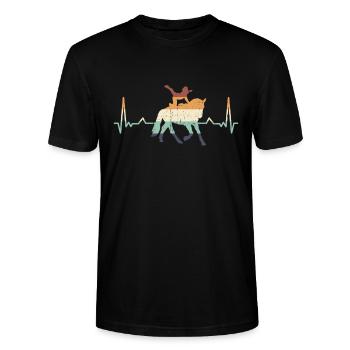 Voltigieren Pferd Reiterin Voltigierer - Stanley/Stella Unisex Bio-T-Shirt CRAFTER - Schwarz - Vorne - Alina (178cm) & Michal (187cm)