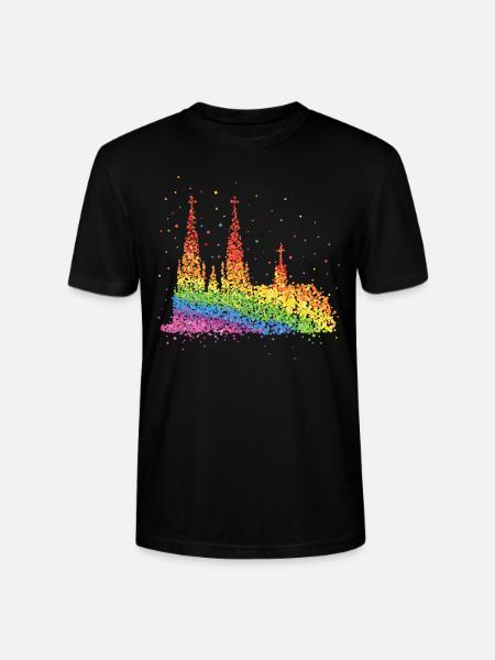 Cathédrale de Cologne Kölle Gay Rainbow Flag Pride - T-shirt bio CRAFTER Stanley Stella Unisexe - noir