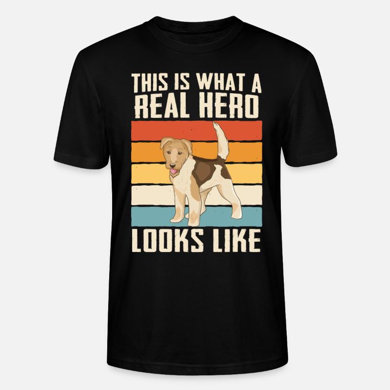 Foxterrier Hund - Stanley/Stella Unisex Bio-T-Shirt CRAFTER - Schwarz