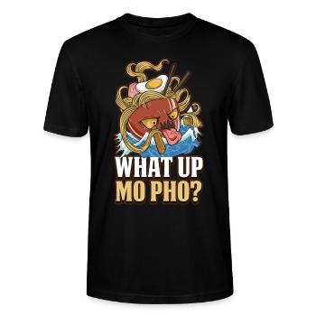 What Up Pho Pho Gift - Stanley/Stella CRAFTER Unisex Organic T-Shirt - black - Front - Alina (178cm) & Michal (187cm)