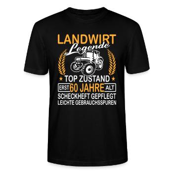 Landwirt Legende Top Zustand erst 60 Jahre alt - Stanley/Stella Unisex Bio-T-Shirt CRAFTER - Schwarz - Vorne - Alina (178cm) & Michal (187cm)