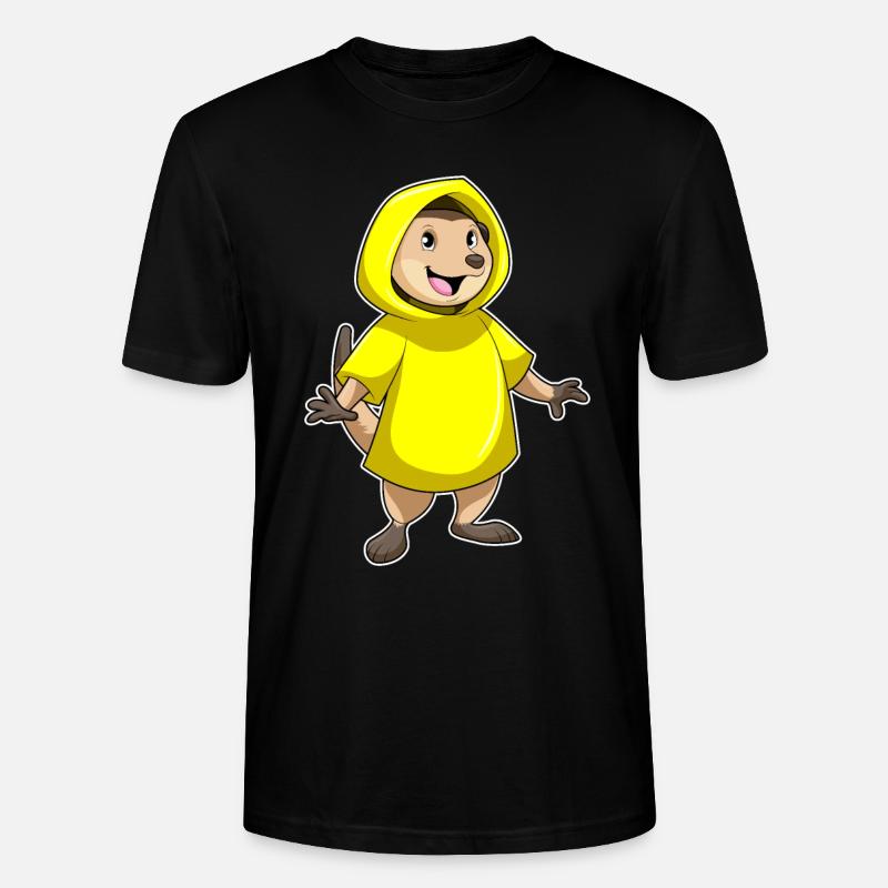 Erdmännchen mit Regenjacke - Stanley/Stella Unisex Bio-T-Shirt CRAFTER - Schwarz