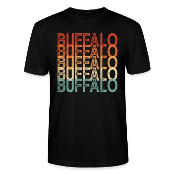 Büffel New York - Stanley/Stella Unisex Bio-T-Shirt CRAFTER - Schwarz - Vorne - Alina (178cm) & Michal (187cm)