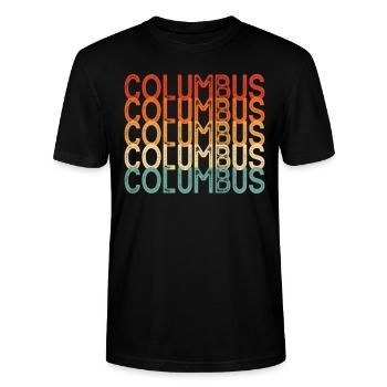 Columbus Géorgie - T-shirt bio CRAFTER Stanley Stella Unisexe - noir - Devant - Alina (178cm) & Michal (187cm)