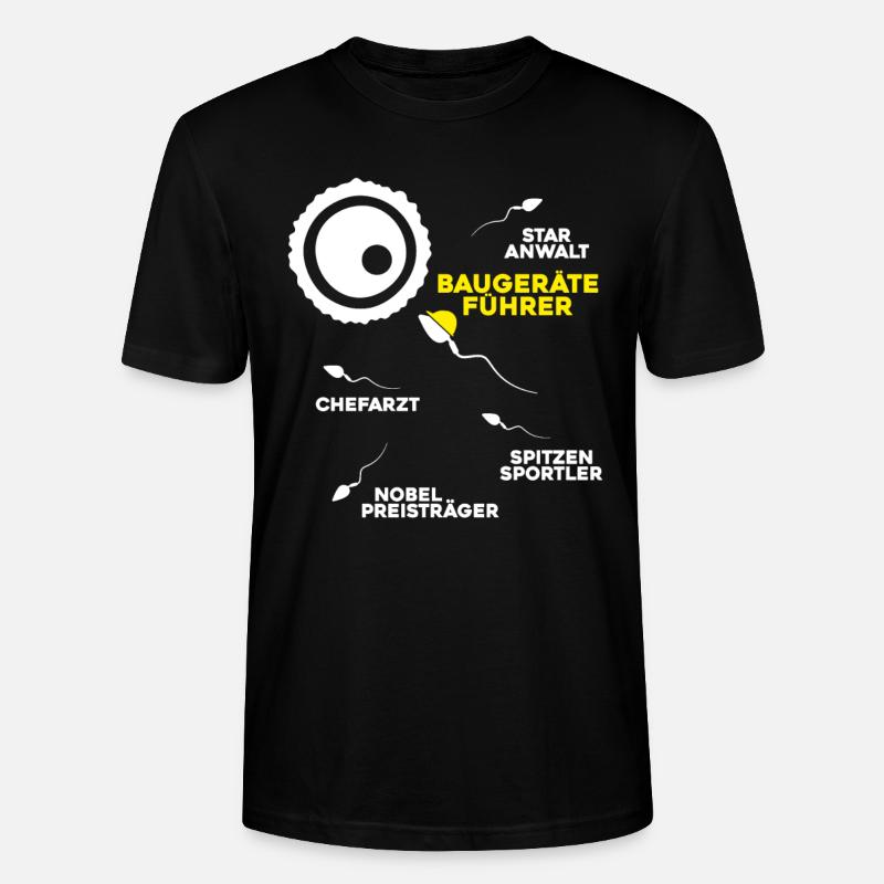 Baugeräteführer Kranführer Baggerfahrer Baugeräte - Stanley/Stella Unisex Bio-T-Shirt CRAFTER - Schwarz
