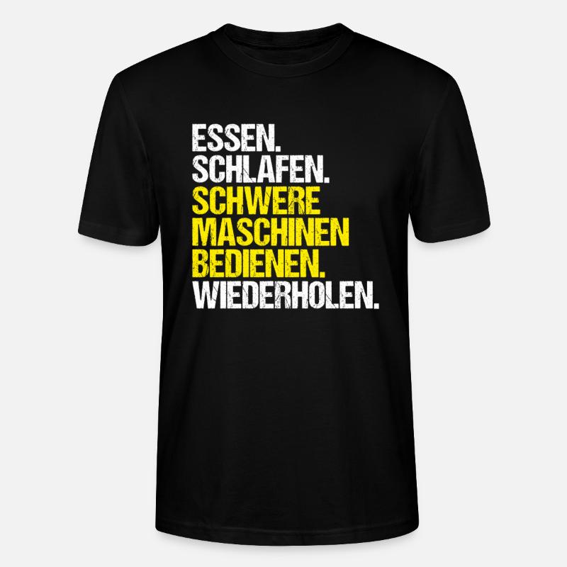 Baugeräteführer Kranführer Baggerfahrer Baugeräte - Stanley/Stella Unisex Bio-T-Shirt CRAFTER - Schwarz
