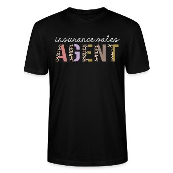 Versicherung Handelsvertreter Leopard Print Lustiges Geschenk - Stanley/Stella Unisex Bio-T-Shirt CRAFTER - Schwarz - Vorne - Alina (178cm) & Michal (187cm)