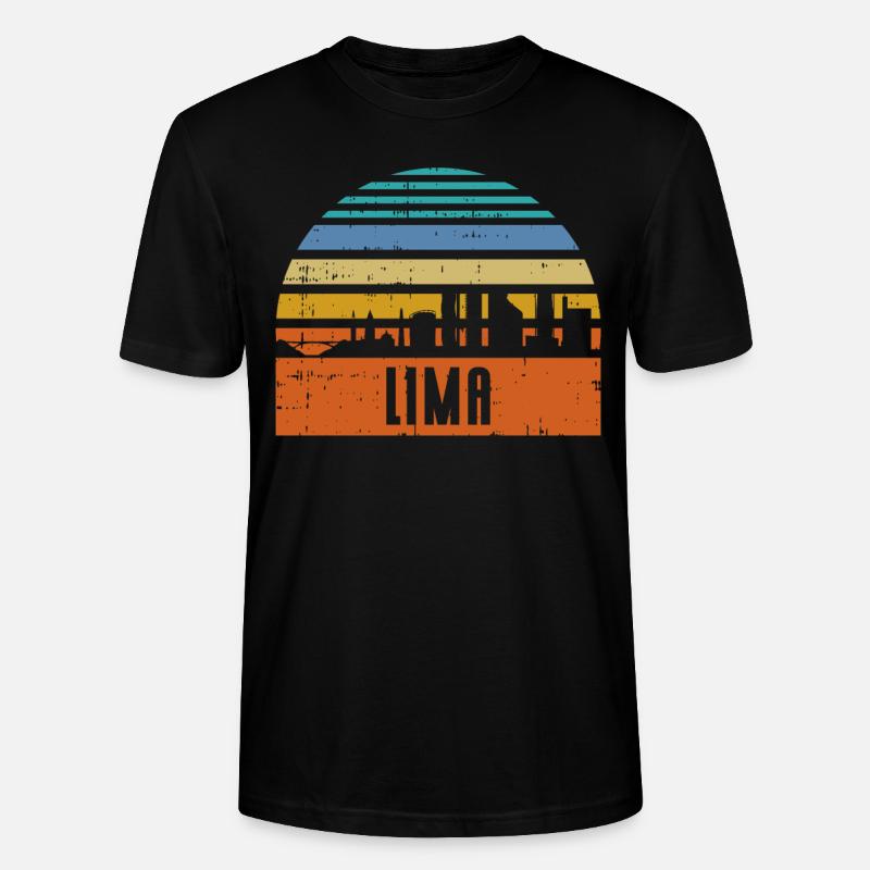 Lima Peru Skyline - Stanley/Stella Unisex Bio-T-Shirt CRAFTER - Schwarz