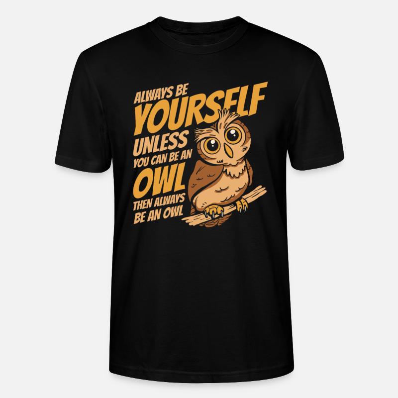 Eule Vogel Tier Eulen - Stanley/Stella Unisex Bio-T-Shirt CRAFTER - Schwarz