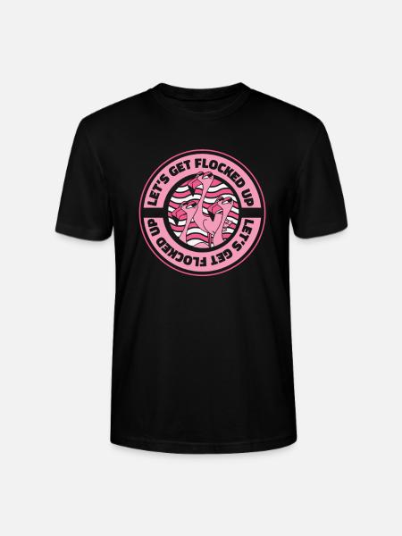 Flamingo Animal Pink - Stanley/Stella CRAFTER Unisex Organic T-Shirt - black