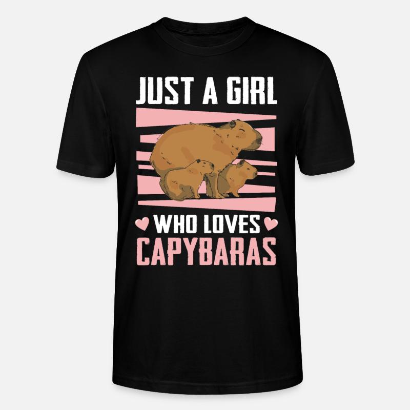 Capybara Nagetier Tier - Stanley/Stella Unisex Bio-T-Shirt CRAFTER - Schwarz