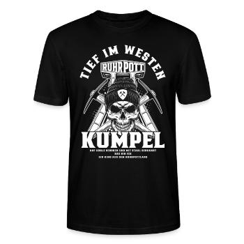 Ruhrpott Ruhrgebiet Kumpel - Stanley/Stella Unisex Bio-T-Shirt CRAFTER - Schwarz - Vorne - Alina (178cm) & Michal (187cm)