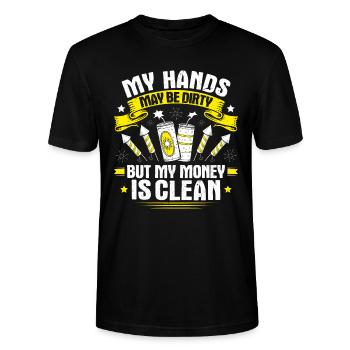 Pyrotechniker Feuerwerk Pyrotechnik Pyrotechnician - Stanley/Stella Unisex Bio-T-Shirt CRAFTER - Schwarz - Vorne - Alina (178cm) & Michal (187cm)