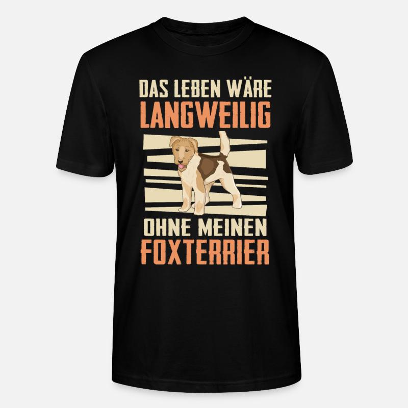 Foxterrier Drahthaar Hund - Stanley/Stella Unisex Bio-T-Shirt CRAFTER - Schwarz