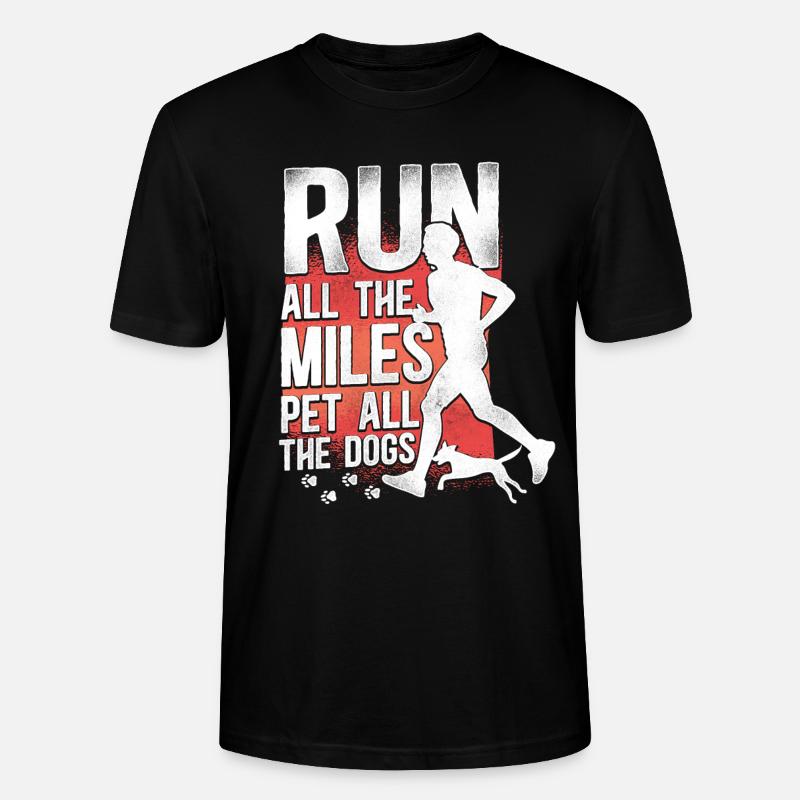 Running Runner Demi-Marathon Chien - T-shirt bio CRAFTER Stanley Stella Unisexe - noir