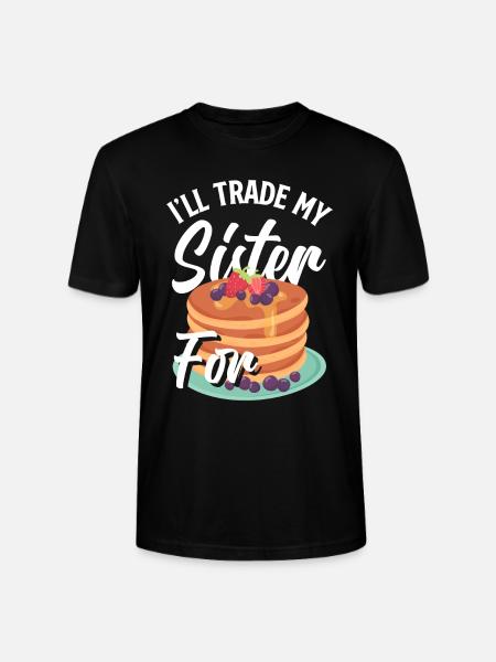 Funny Pancake Pancakes Gift - Stanley/Stella CRAFTER Unisex Organic T-Shirt - black