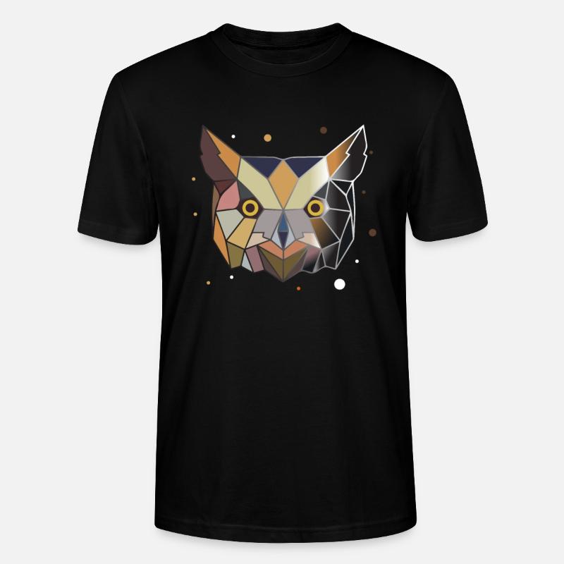 Eule Polygon - Stanley/Stella Unisex Bio-T-Shirt CRAFTER - Schwarz
