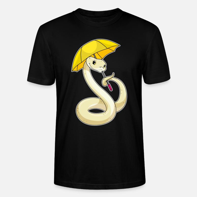 Serpent avec parapluie - T-shirt bio CRAFTER Stanley Stella Unisexe - noir
