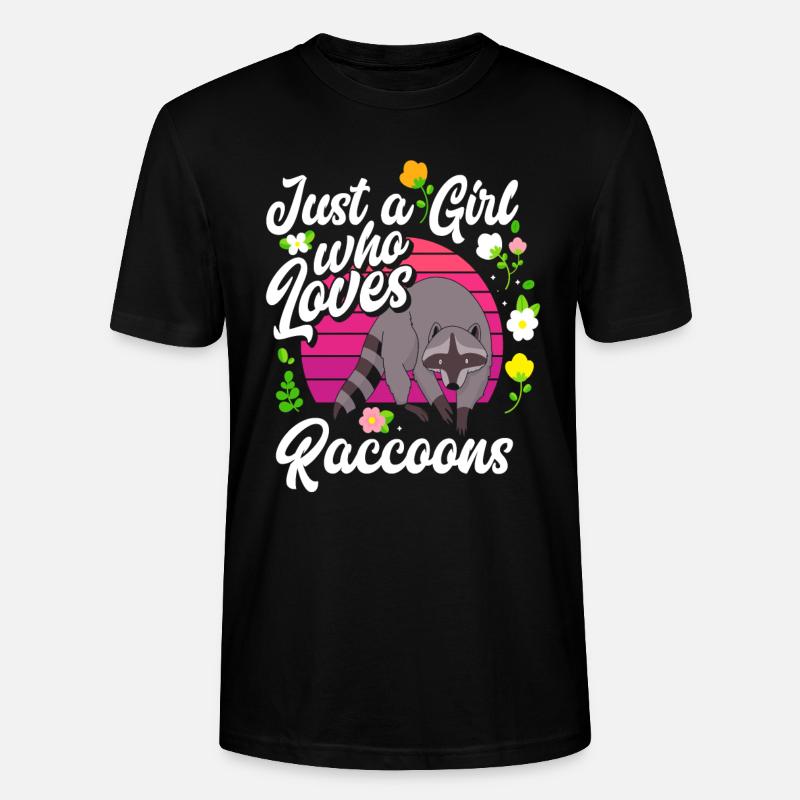 Waschbär Mädchen - Stanley/Stella Unisex Bio-T-Shirt CRAFTER - Schwarz