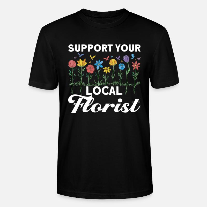 Fleuriste Fleurs Fleurs Fleuriste - T-shirt bio CRAFTER Stanley Stella Unisexe - noir