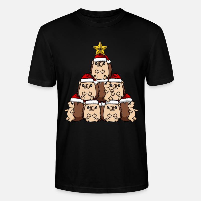 Igel Weihnachtsbaum - Stanley/Stella Unisex Bio-T-Shirt CRAFTER - Schwarz