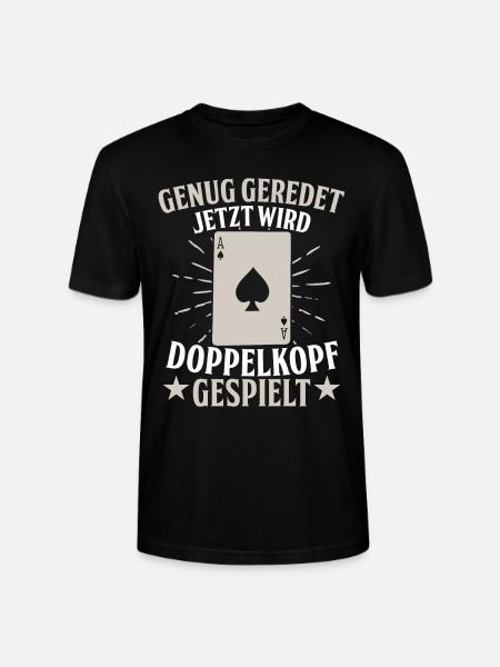 Jetzt wird Doppelkopf gespielt - Stanley/Stella Unisex Bio-T-Shirt CRAFTER - Schwarz
