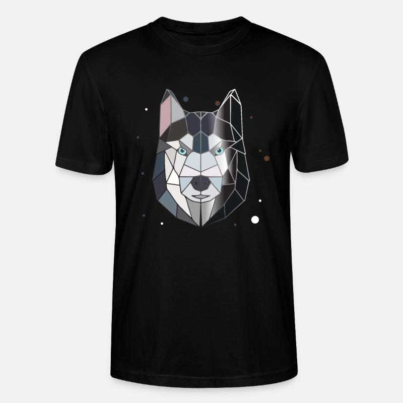 Husky Polygon - Stanley/Stella CRAFTER Unisex Organic T-Shirt - black