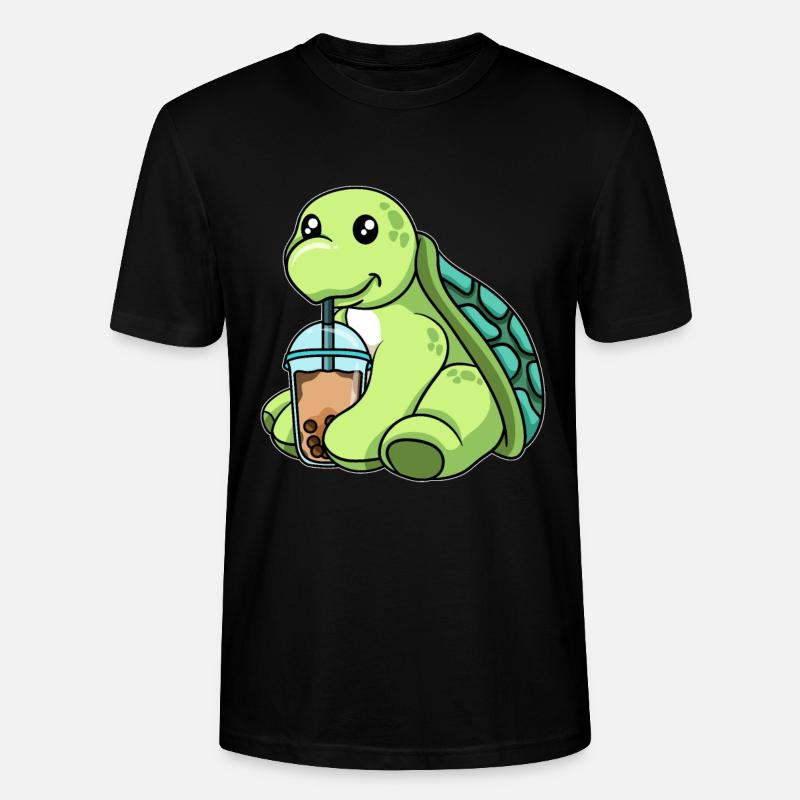 Schildkröte trinkt Bubble Tea - Stanley/Stella Unisex Bio-T-Shirt CRAFTER - Schwarz